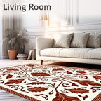 Art Nouveau Floral Swirl Leaf Pattern Rug