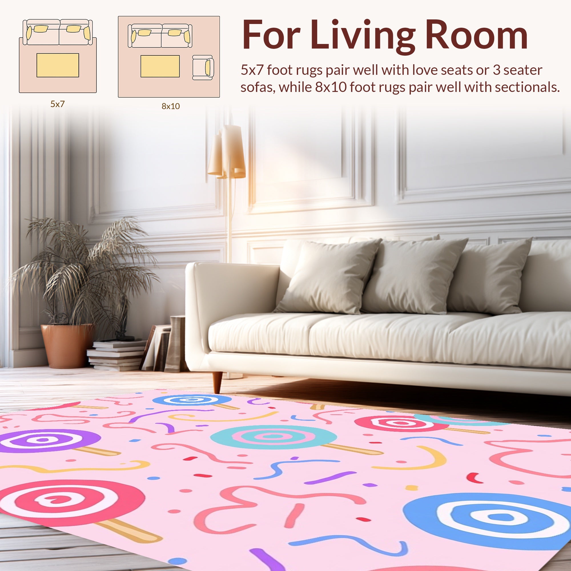 Abstract Swirl Lollipop Pattern Rug