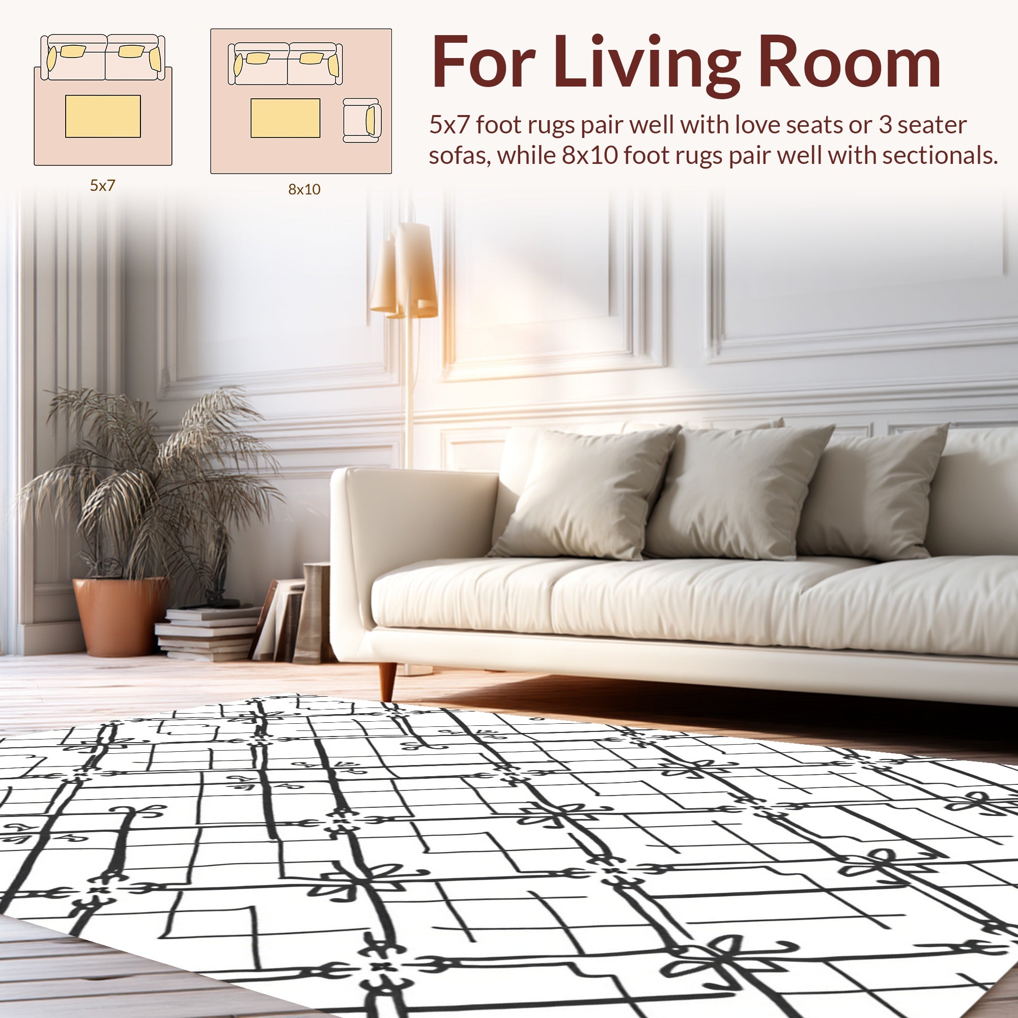 Hand Drawn Geometric Lattice Design Rug