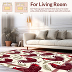 Charming Rooster Pine Sprig Pattern Rug