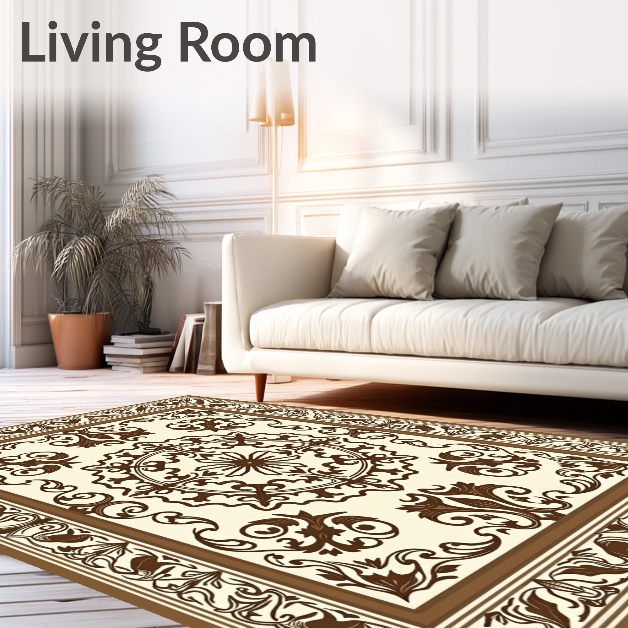 Classic Damask Floral Medallion Rug