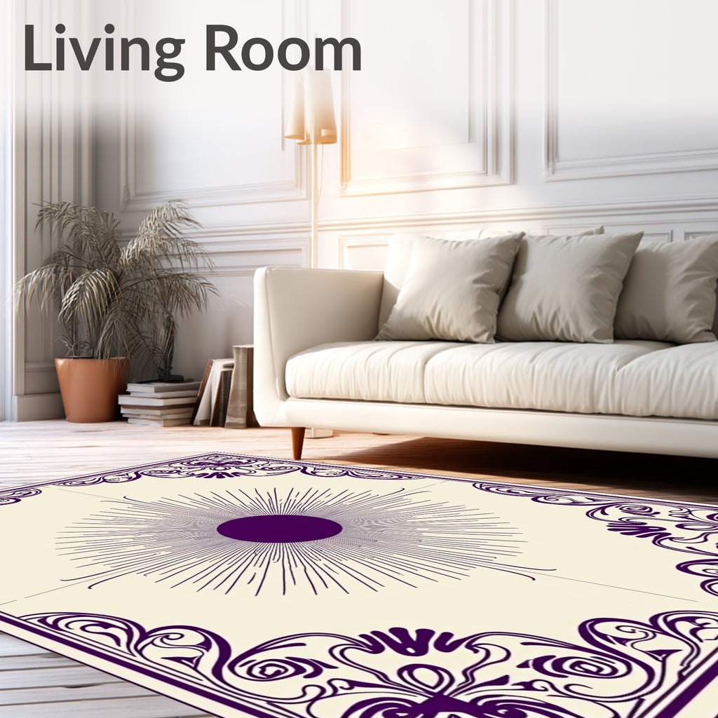 Regal Sunburst Border Design Rug