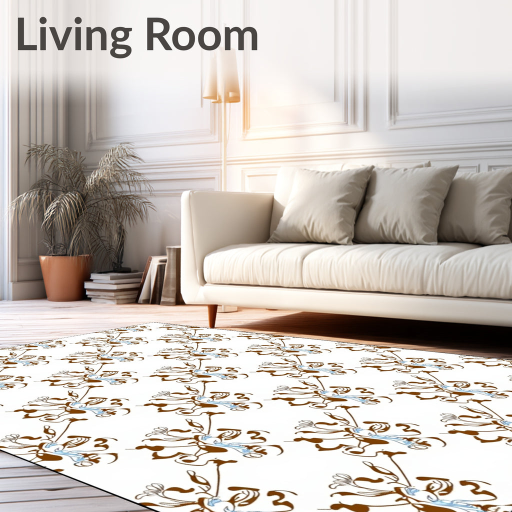 Abstract Floral Swirl Pattern Rug