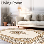 Classic Ornamental Scrollwork Cream Rug