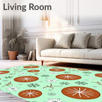 Whimsical Snowflake Citrus Pattern Rug