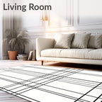Monochrome Classic Tartan Pattern Rug