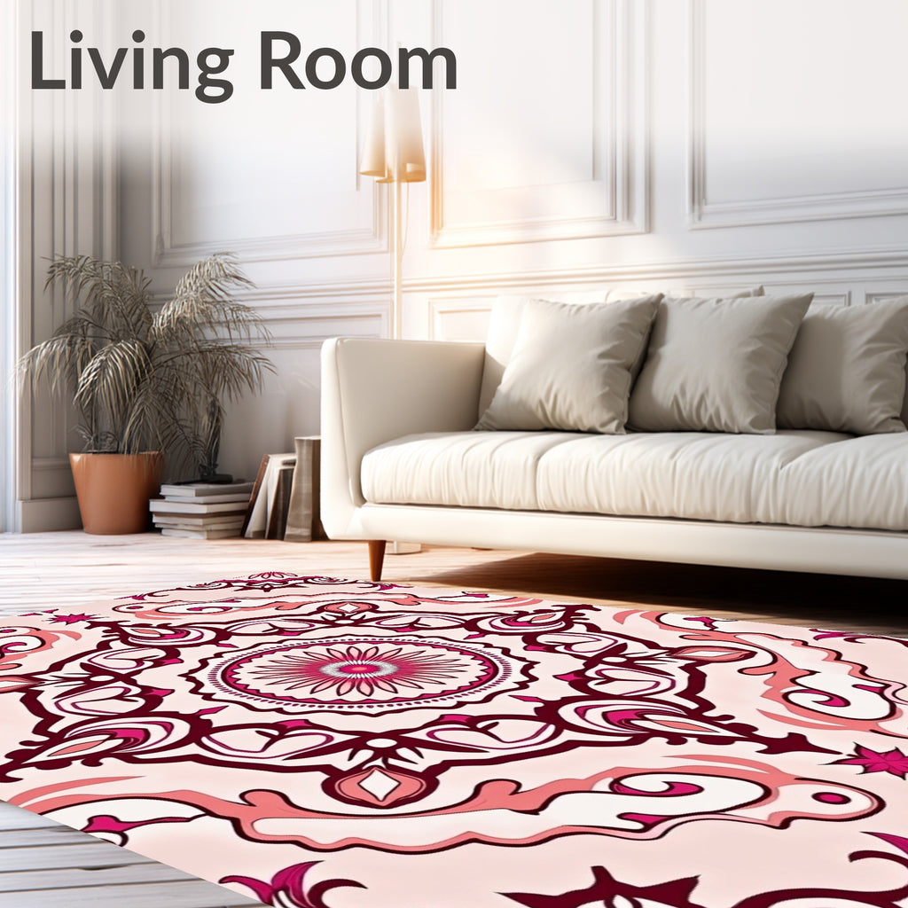 Ornate Mandala Pattern Romance Tones Rug