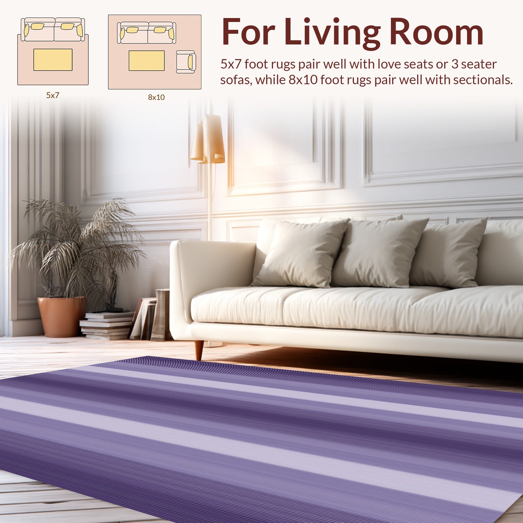 Gradient Vertical Stripe Pattern Rug