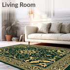 Ornate Floral With Vine Swirl Design Rug