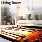 Autumn Forest Pattern Red Leaves Rug