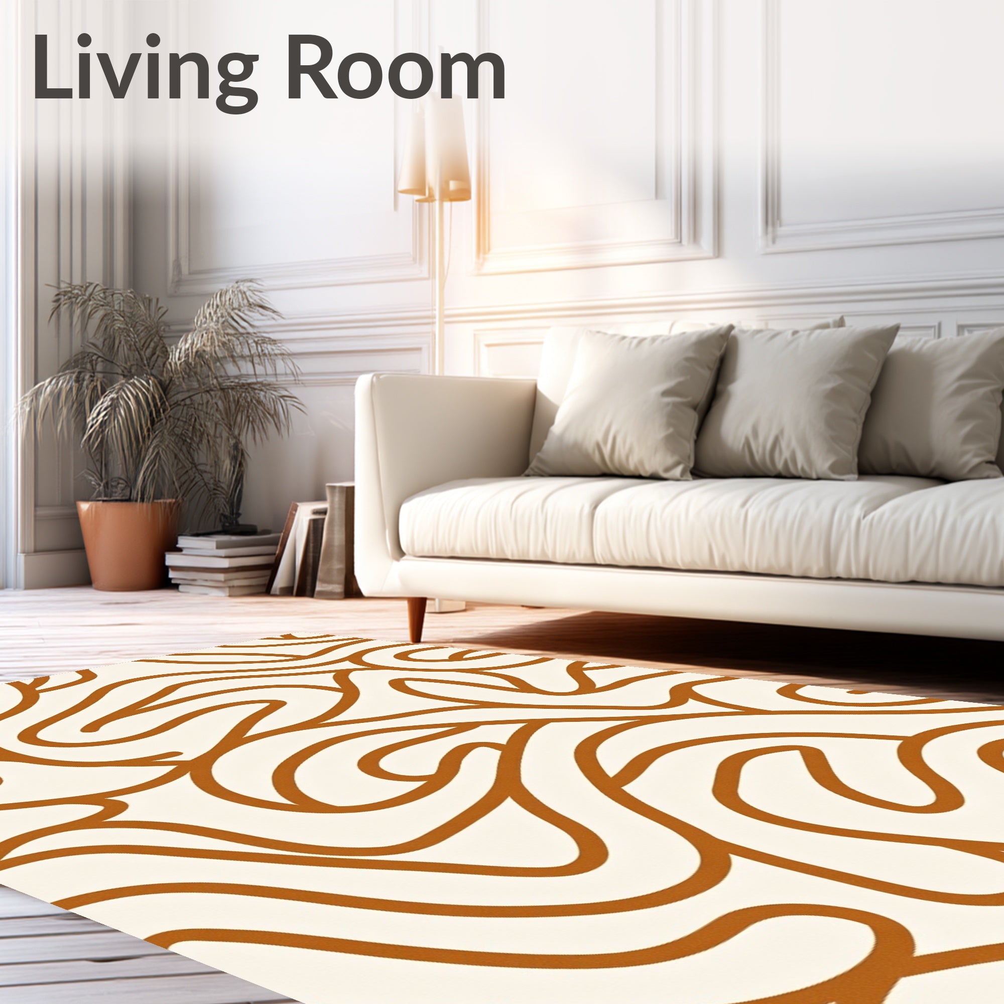 Abstract Swirl Warm Tones Pattern Rug