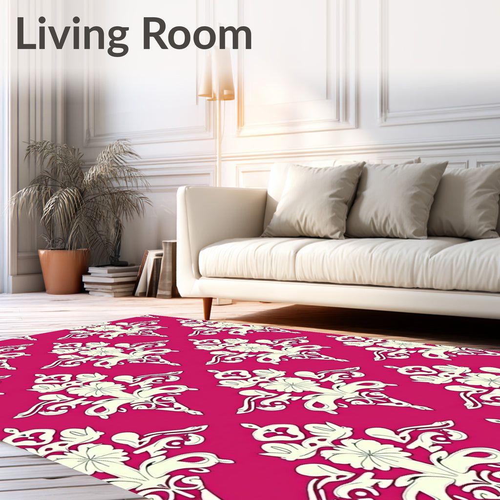 Regal Floral Damask Pattern Design Rug