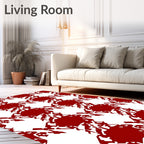Abstract Diamond Red White Pattern Rug