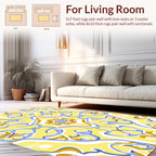Sunny Yellow Blue Swirl Pattern Rug