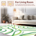 Flowing Green Swirls Pattern Rug