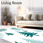 Teal Forest Pattern Design Rug