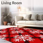 Red Buffalo Snowflake Pattern Rug