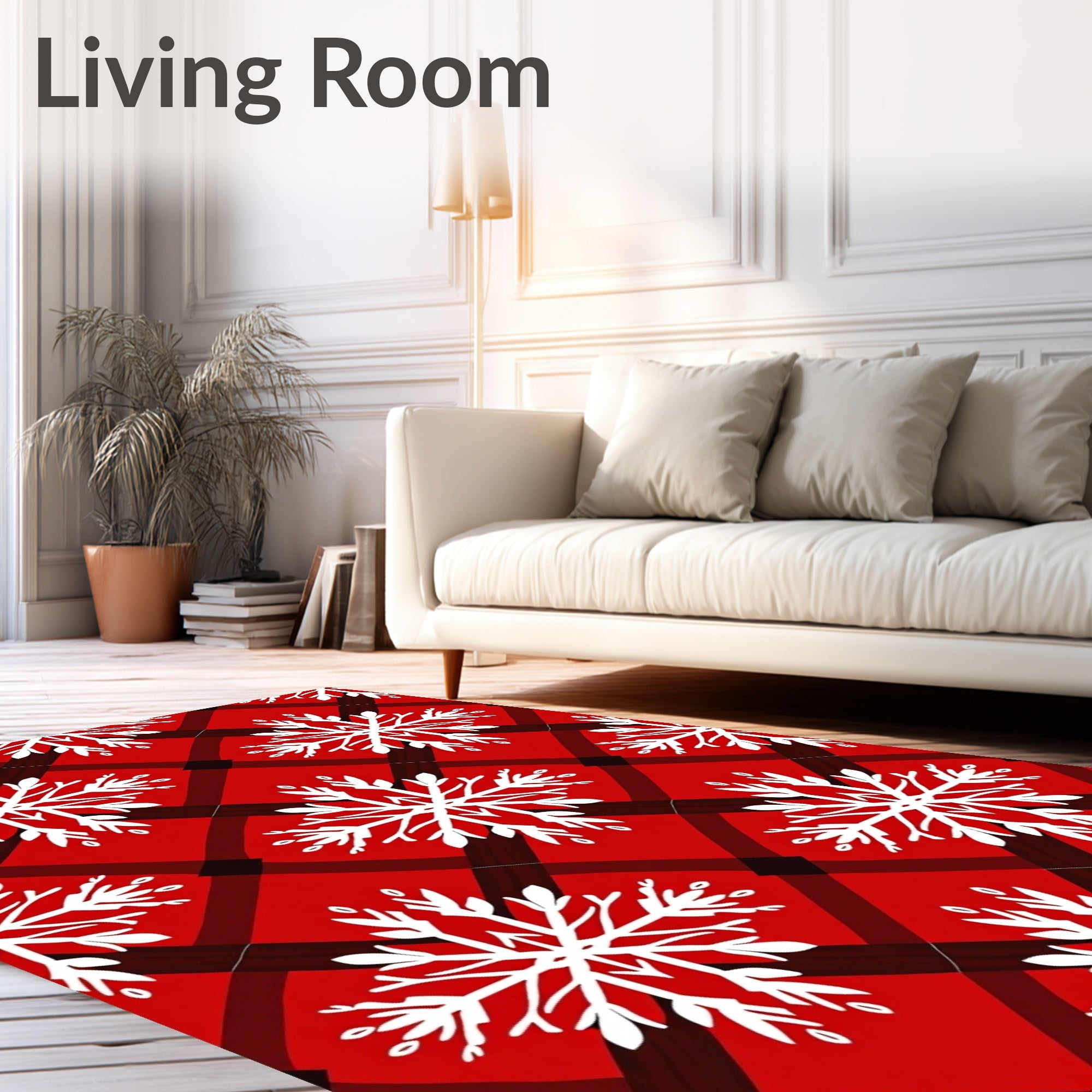Red Buffalo Snowflake Pattern Rug