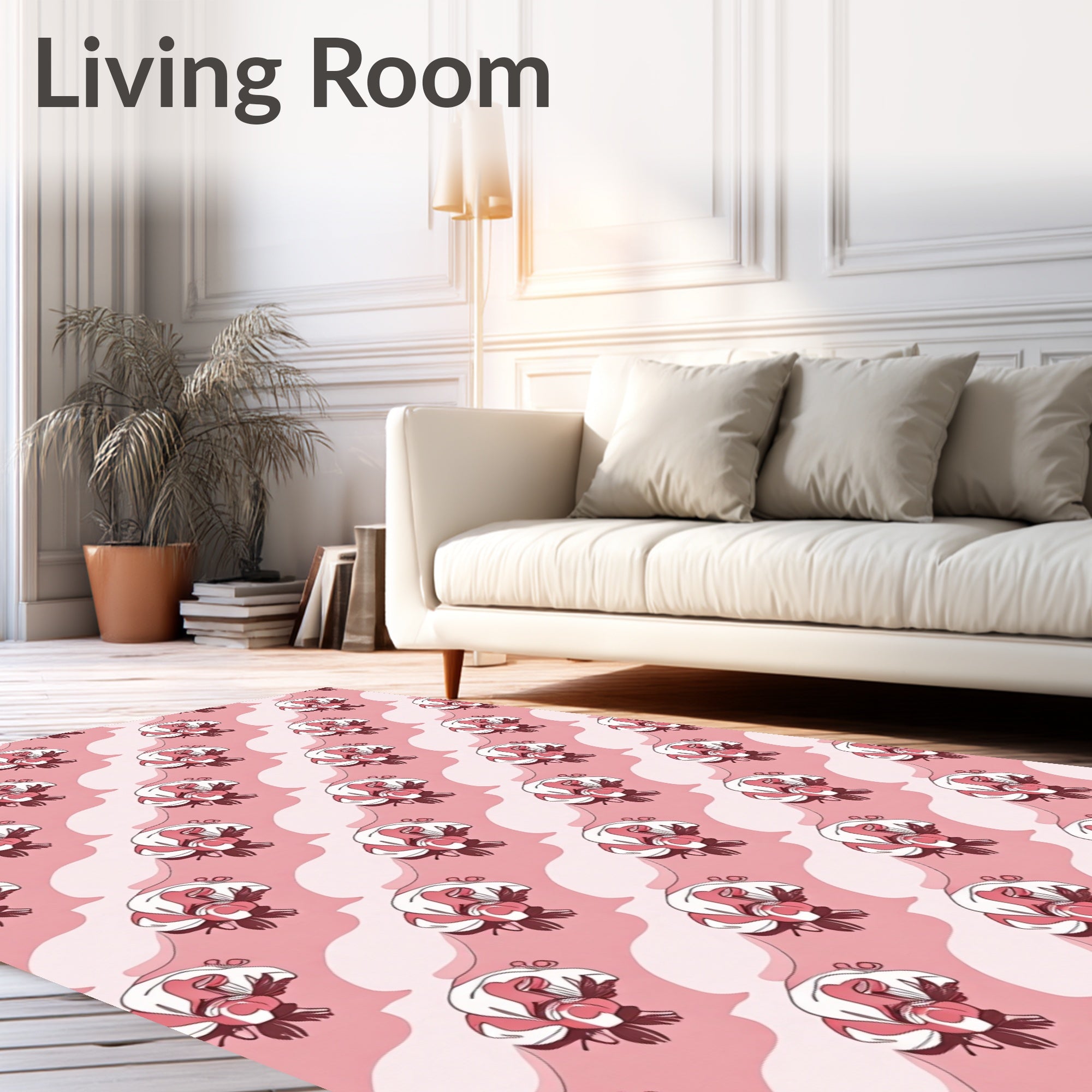 Pink Seashells Pattern Rug