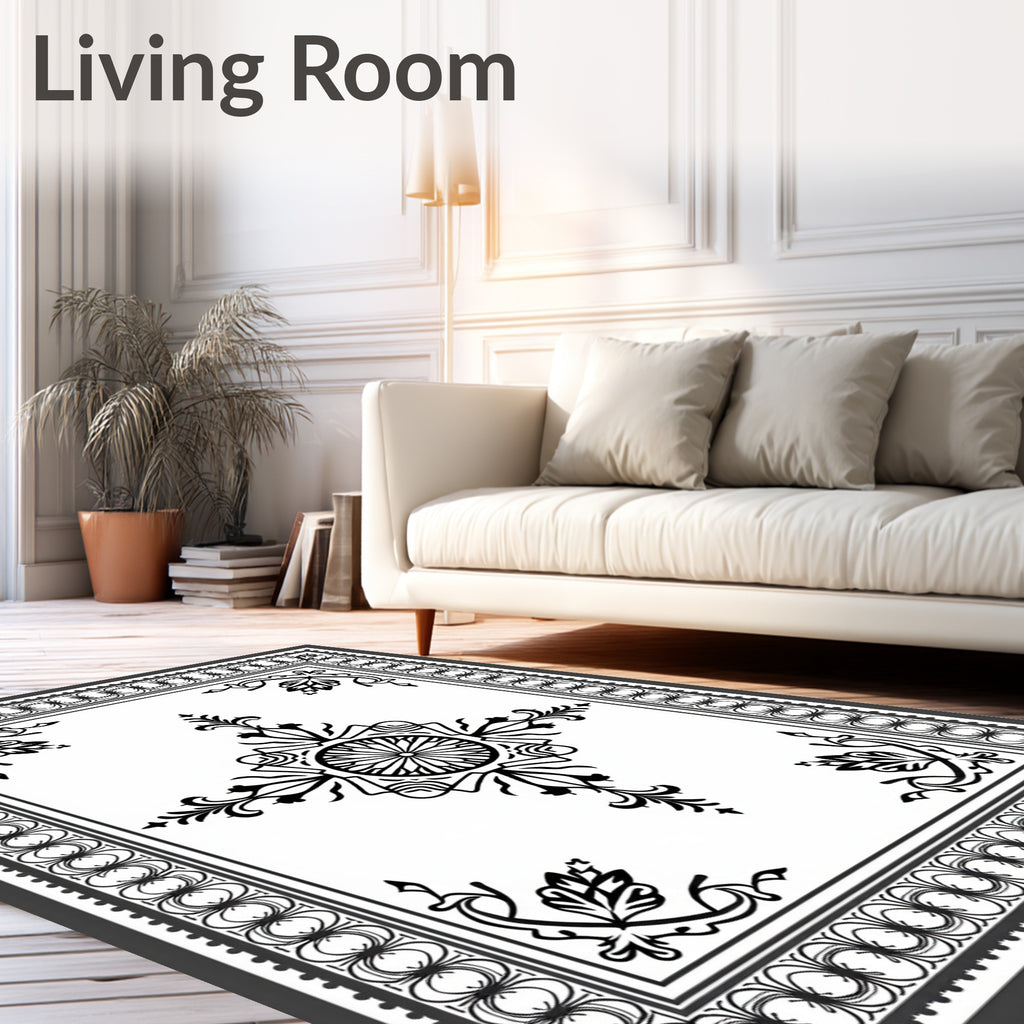 Classic Floral Medallion Bordered Rug