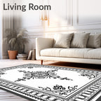 Classic Floral Medallion Bordered Rug
