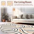 Organic Lines Beige Black Pattern Rug