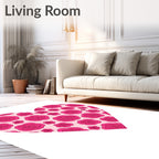 Heart Shaped Floral Pink Rose Pattern Rug