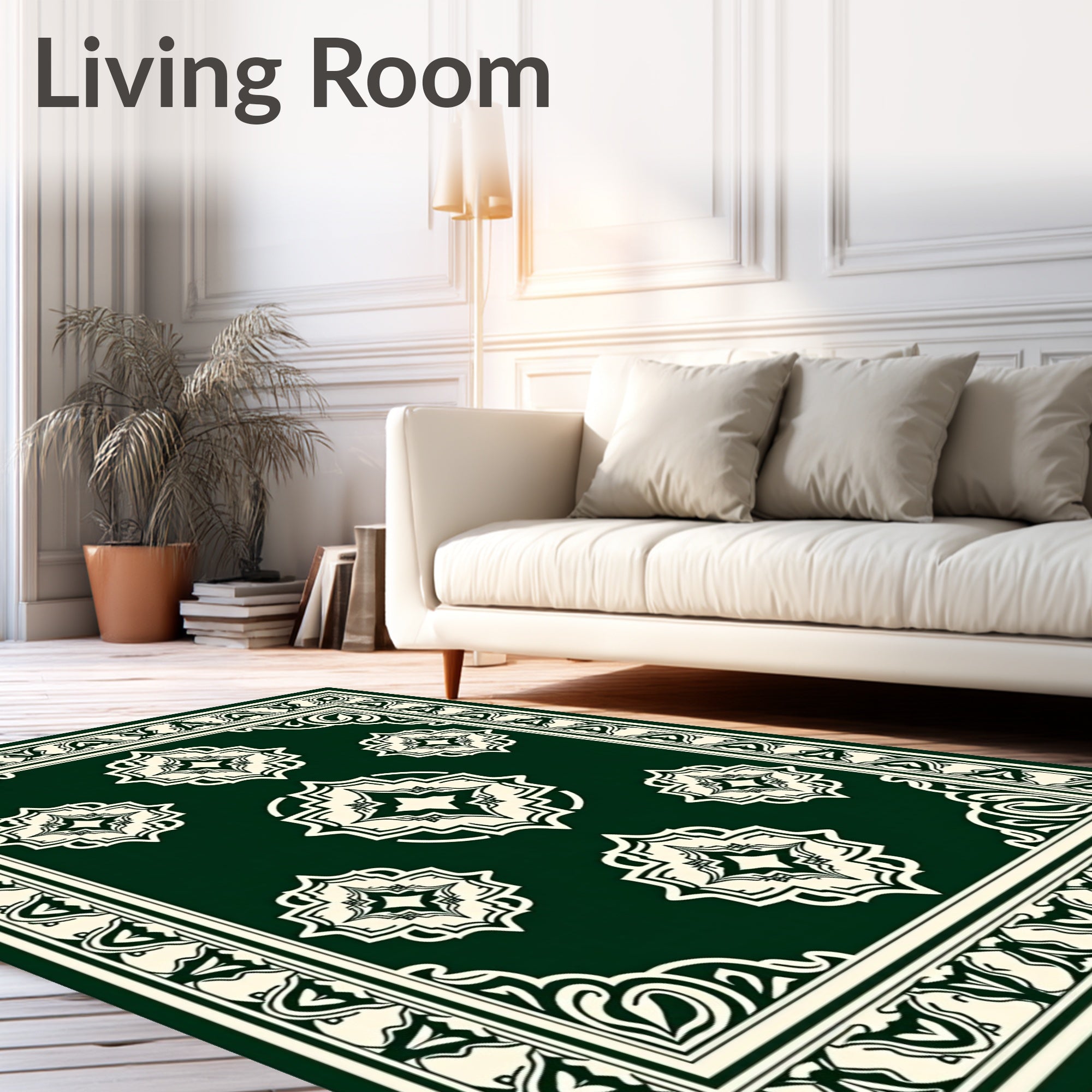Intricate Symmetry Floral Medallion Design Rug