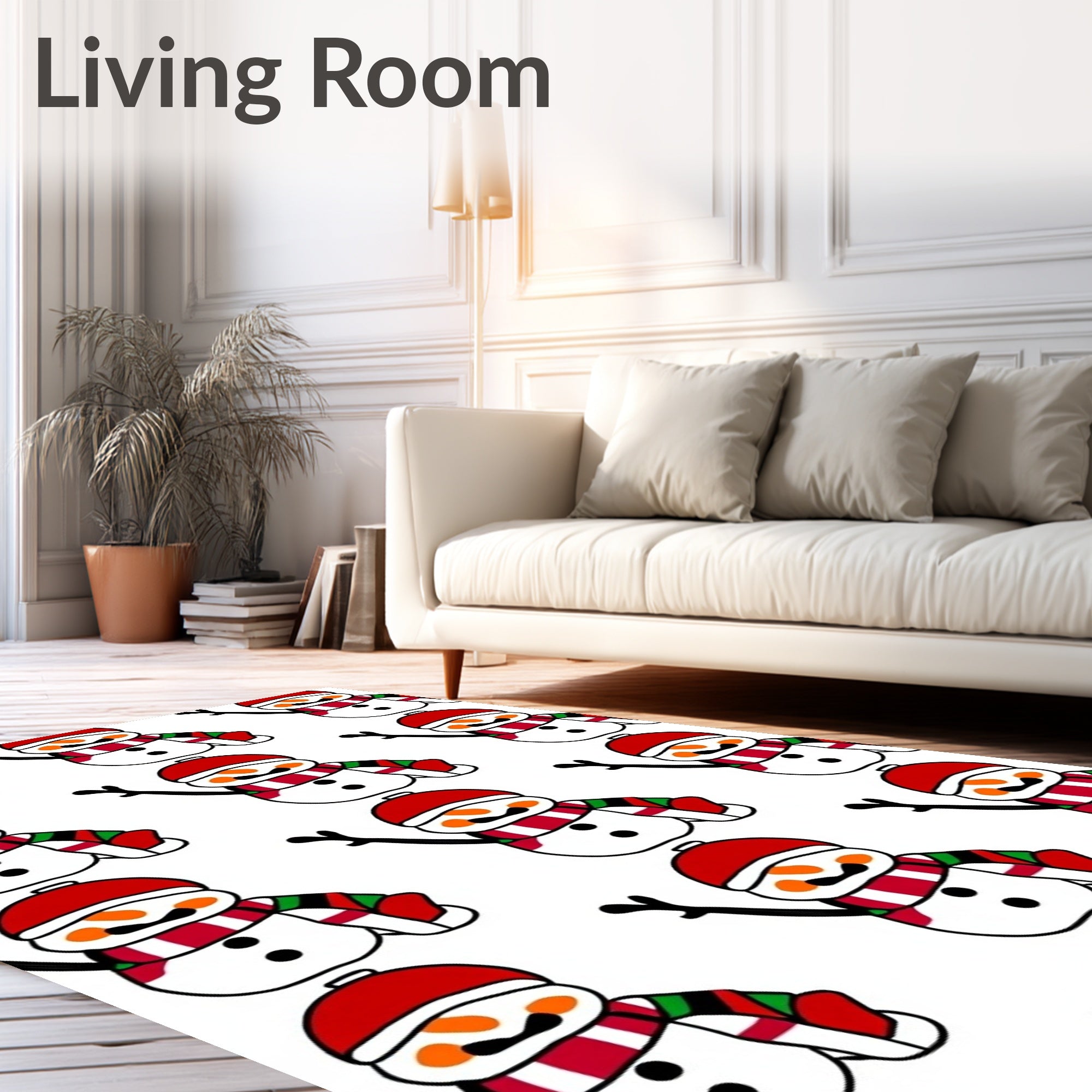 Cute Winter Snowman Holiday Rug