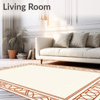 Geometric Lattice Border Design Rug