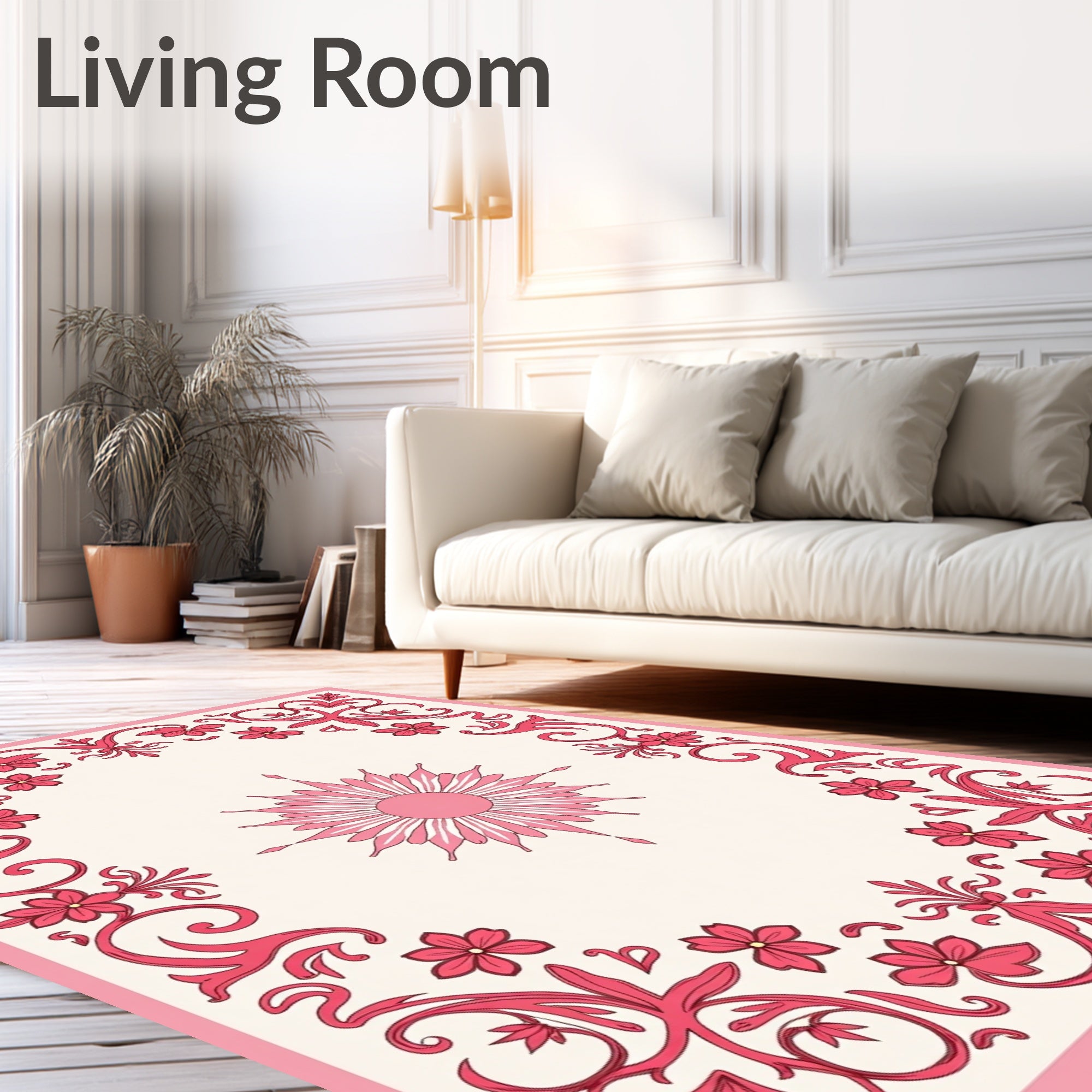 Floral Scrollwork Delightful Sun Rug