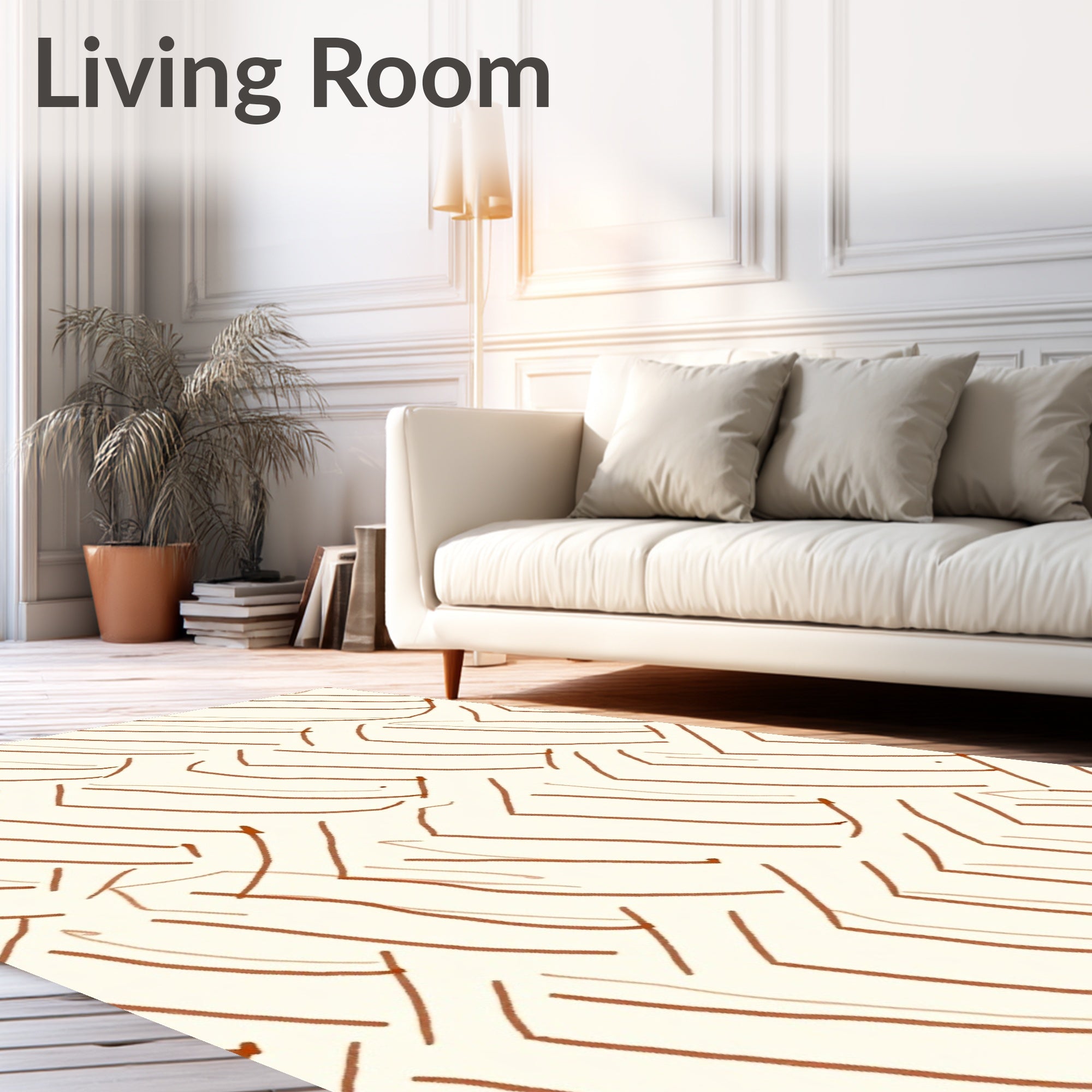 Brown Brushstroke Chevron Rug