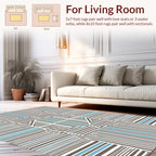 Modern Geometric Stripe Patterned Abstract Rug