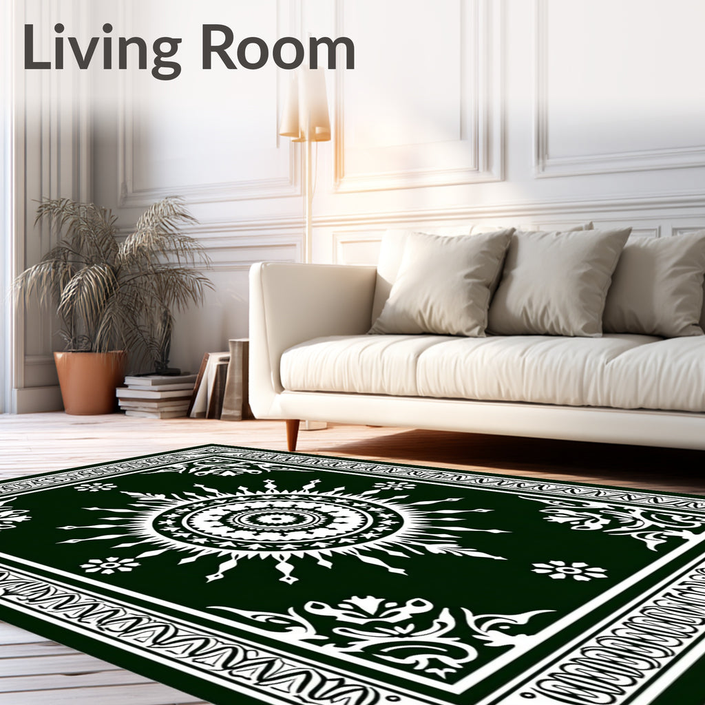 Intricate Sunburst Floral Motif Rug