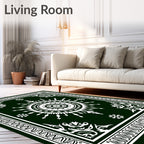 Intricate Sunburst Floral Motif Rug