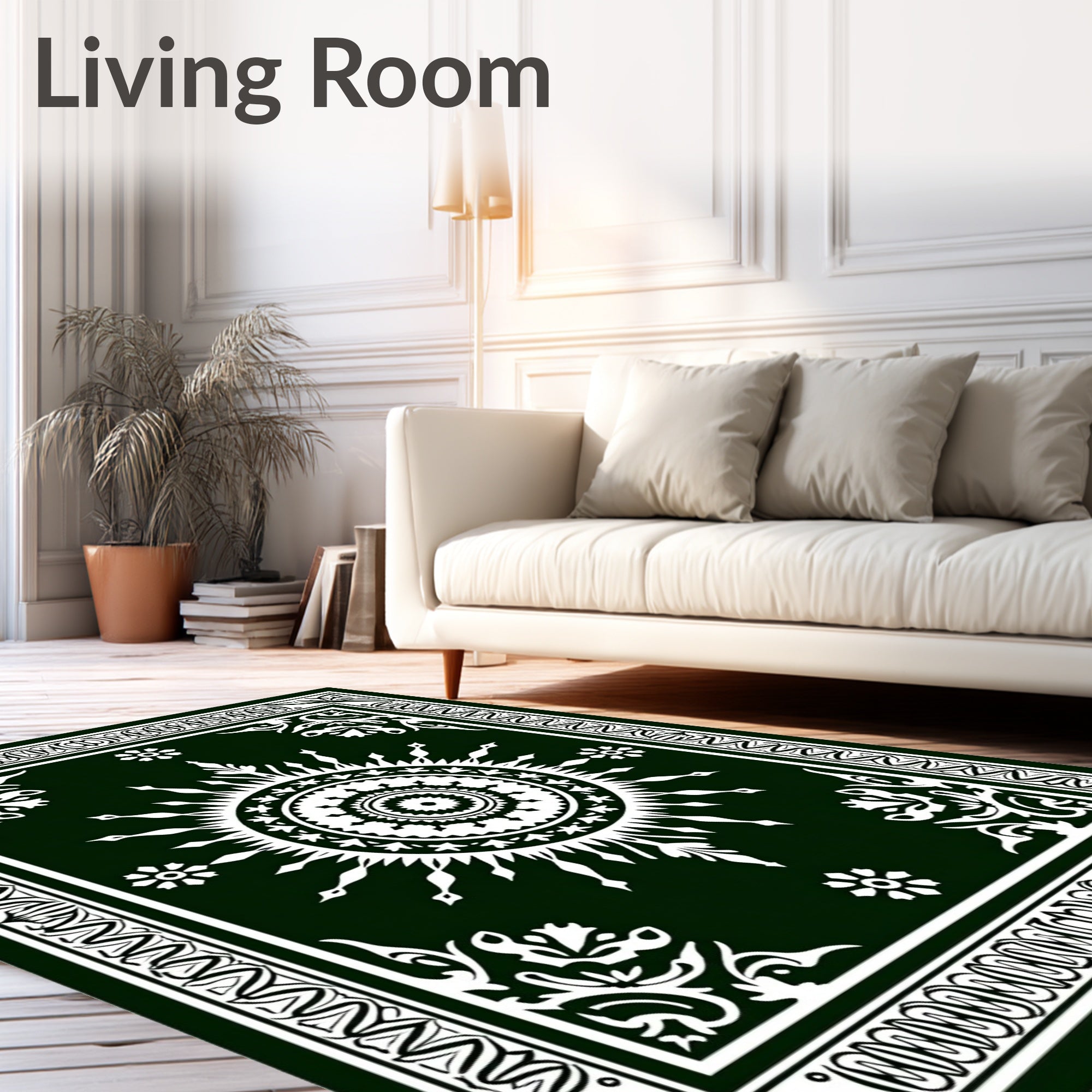 Intricate Sunburst Floral Motif Rug