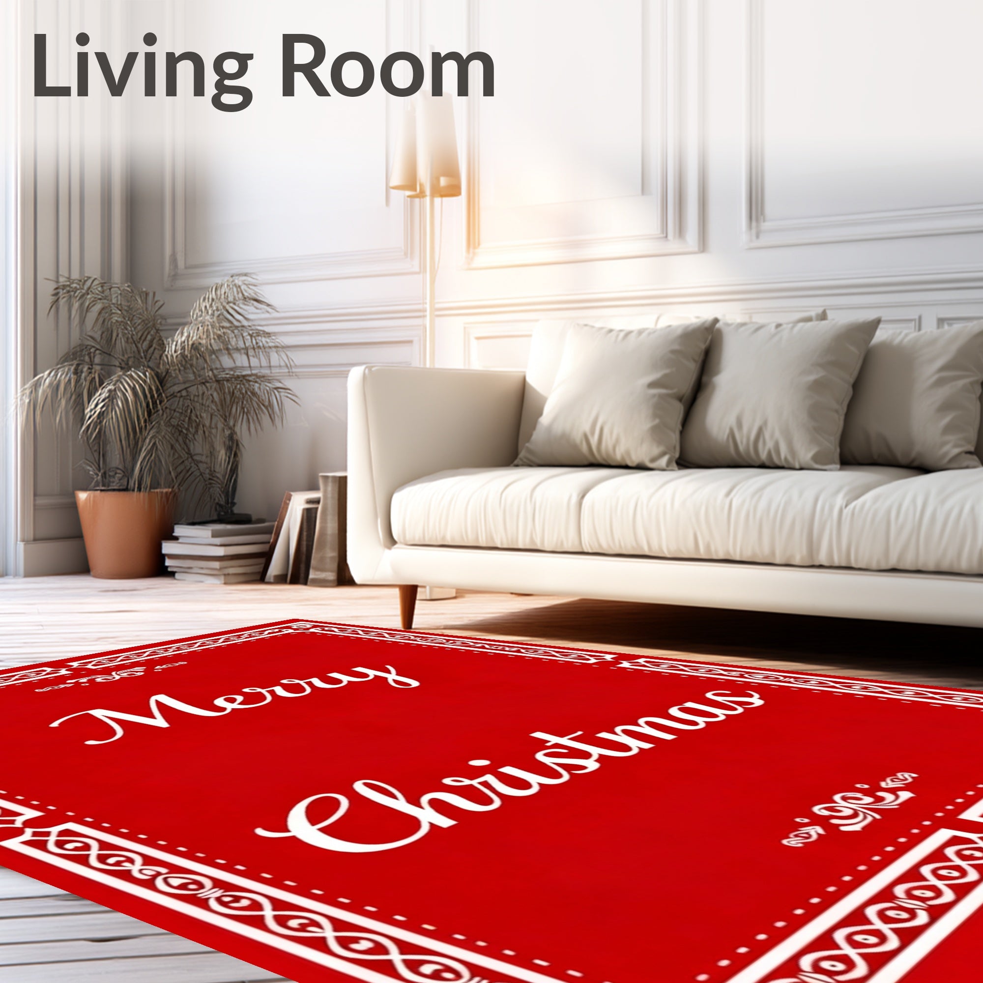 Vintage Red Ornate Border Rug