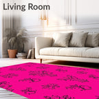 Vibrant Floral Scroll Pattern Rug