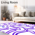 Abstract Swirl Purple Contemporary Flow Rug