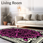 Elegant Pink Floral Mandala Pattern Rug
