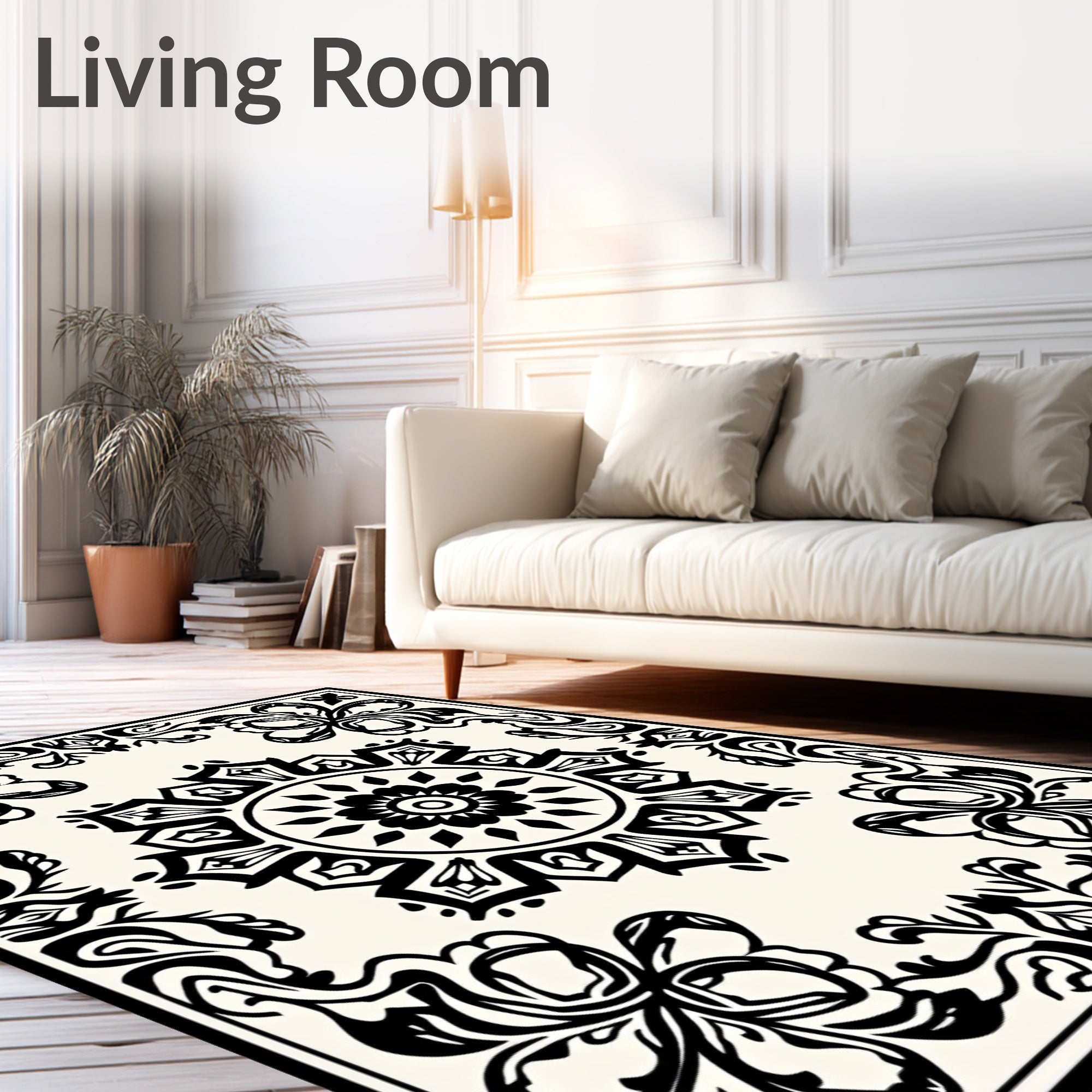 Bold Floral Mandala Design Rug