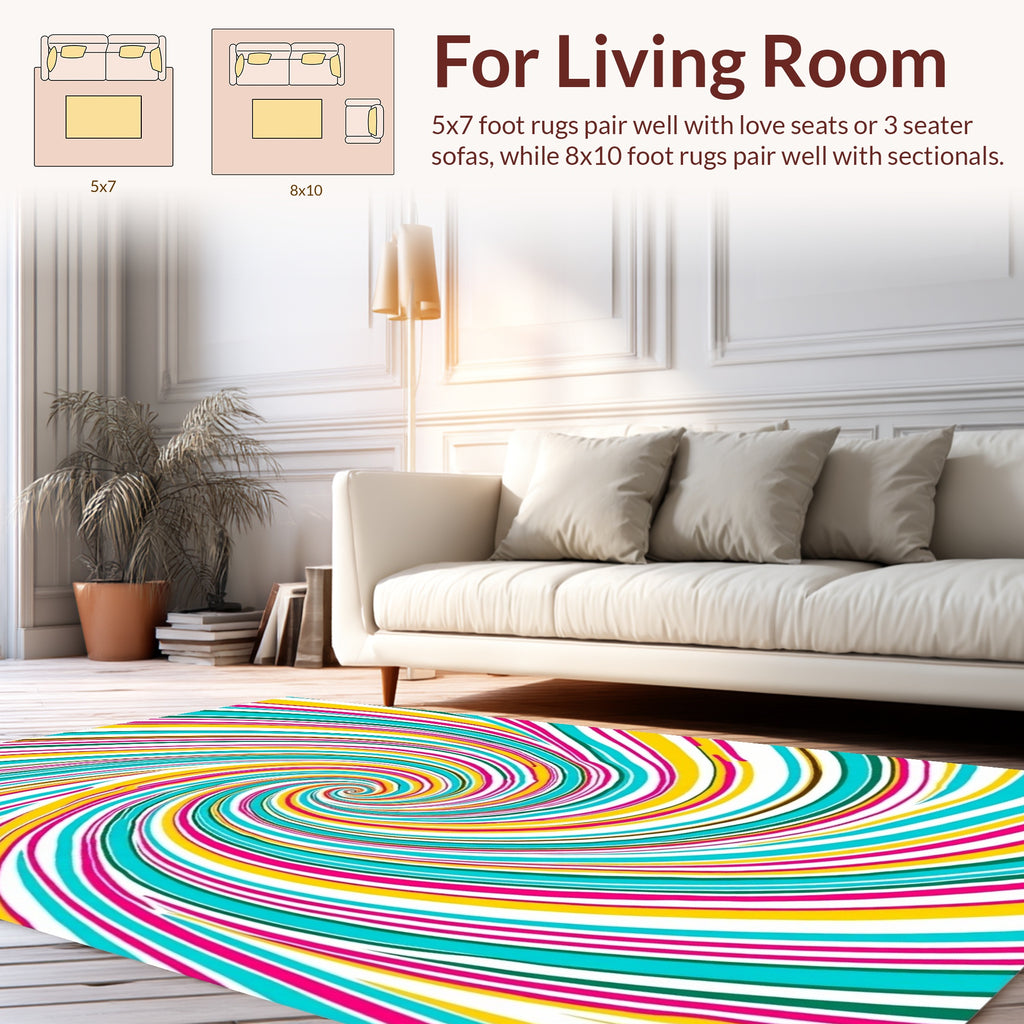 Vibrant Swirl Pattern Rug