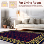 Ornate Red And Gold Border Design Rug