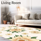 Cream Floral Delight Pattern Rug