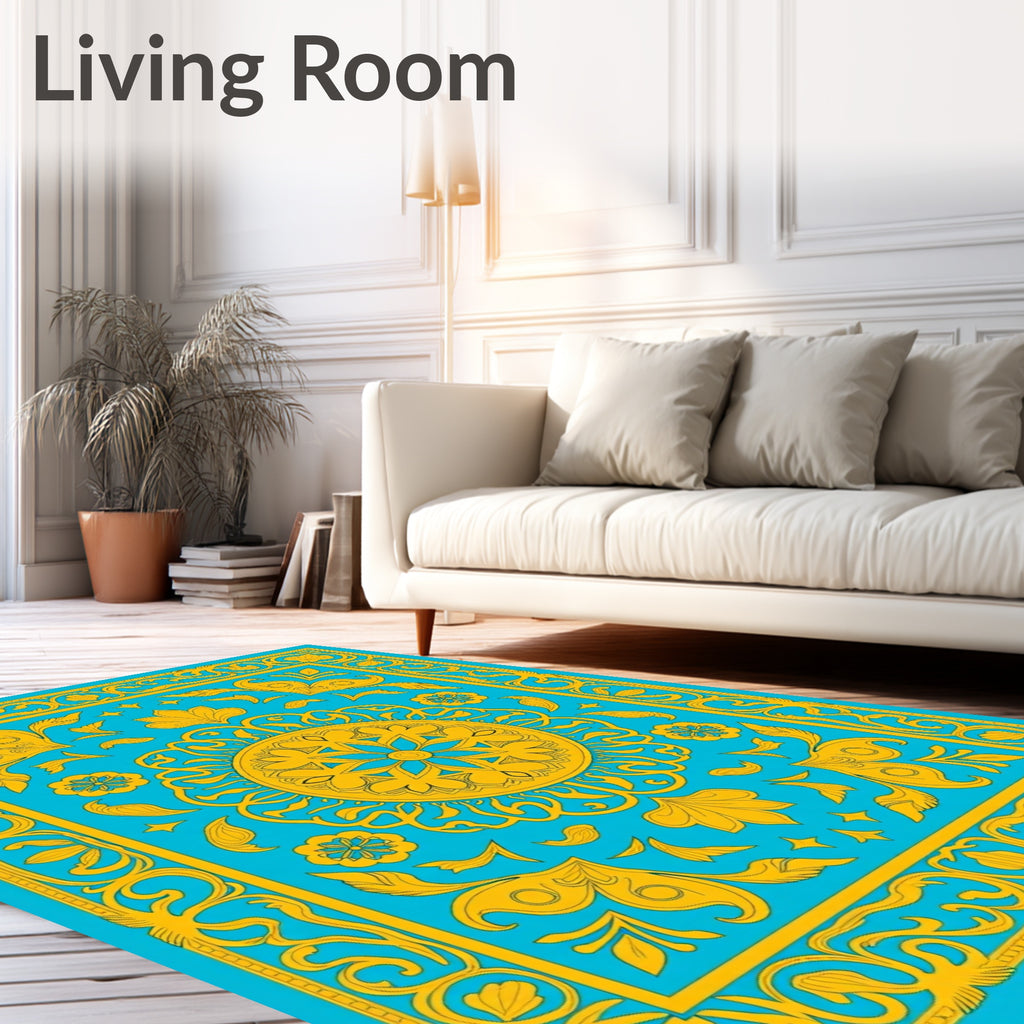 Ornate Floral Medallion Patterned Rug