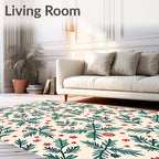 Festive Pine Branch Holiday Pattern Rug