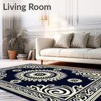 Cream Starburst Floral Motif Rug