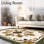 Grandeur Leaf Scroll Pattern Rug