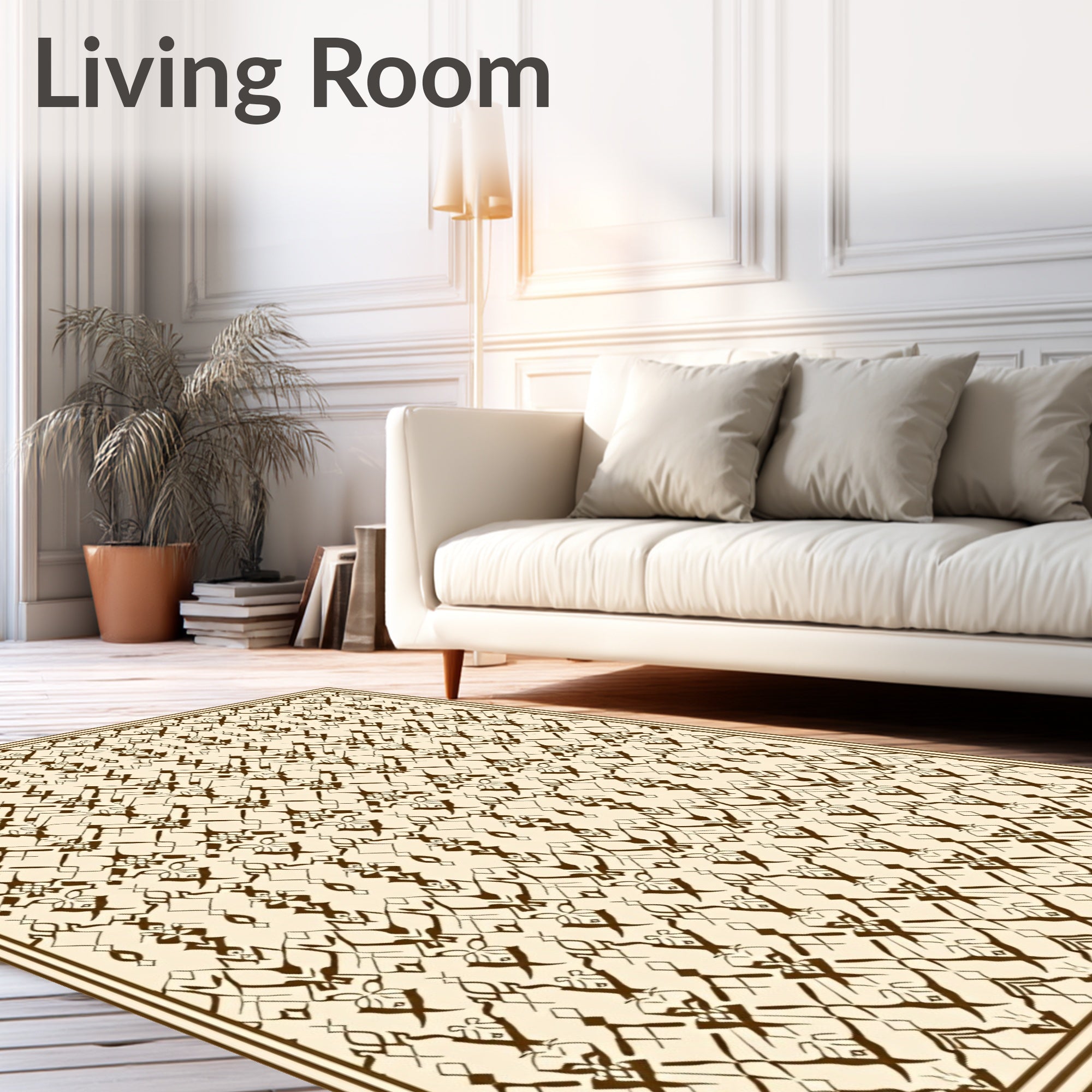 Intricate Medieval Inspired Line Art Rug