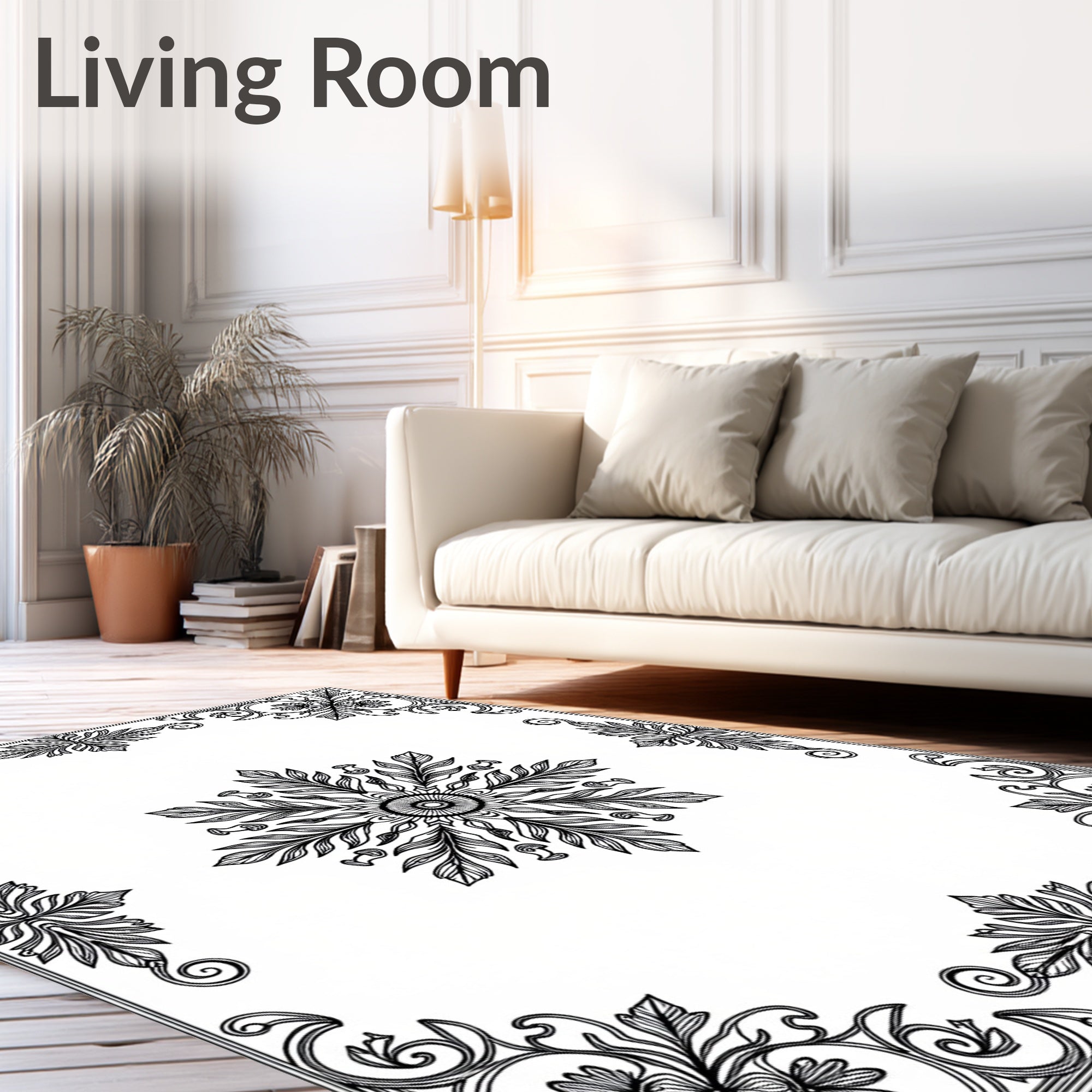 Ornate Floral Mandala Design Rug